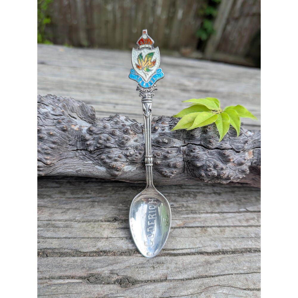 Vintage Sterling Silver Demitasse Canadian Spoon, Ontario Souvenir Spoon